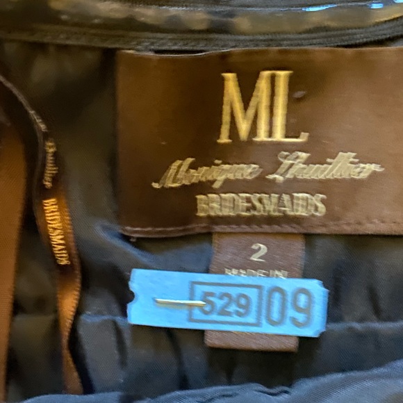 Monique Lhuiller Black Strapless Delicately Ruched Sheath Evening Dress - Picture 4 of 7